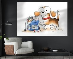 Voorbeeld van het werk in een kamer