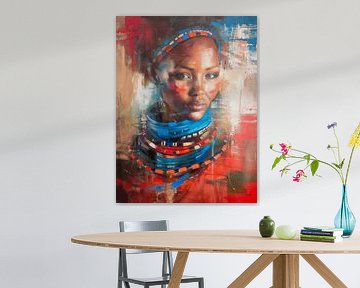 Kleurrijk, modern en abstract portret van Studio Allee