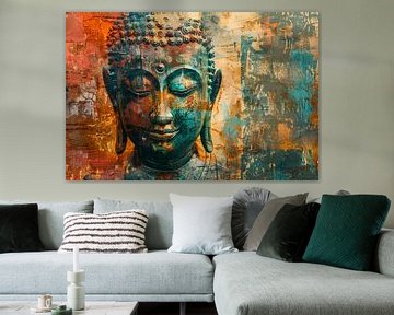 Abstracte boeddha met rustieke texturen van Art & Soul Creations