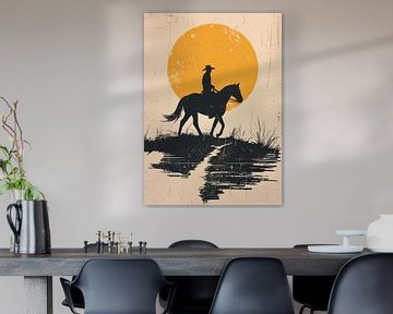 Cowboy in de zonsondergang van Andreas Magnusson