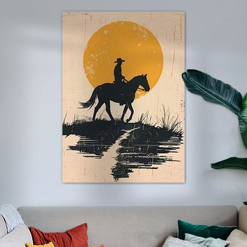 Cowboy in de zonsondergang van Andreas Magnusson