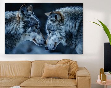 Two wolves in a dark setting by Art & Soul Creations