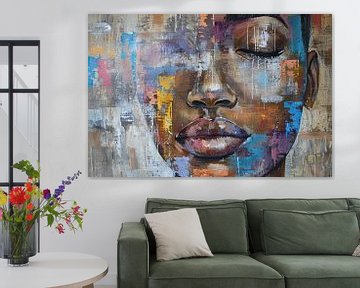 Abstract Portret van Vrouw met Kleuren van Art & Soul Creations