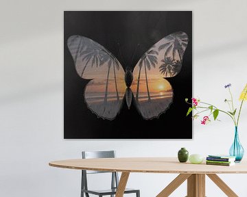 Vlinder Palmbomen van FoXo Art