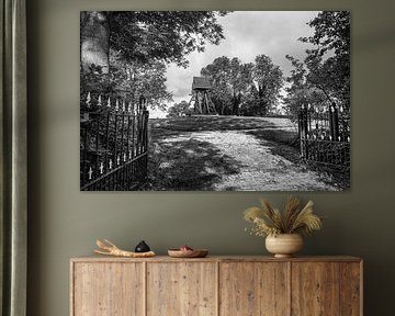 Clockface Oldekerk in black and white by R Smallenbroek