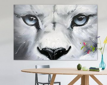 Realistische zwart-wit close-up van panterogen