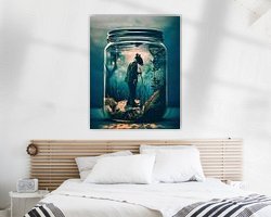 Voorbeeld van het werk in een kamer