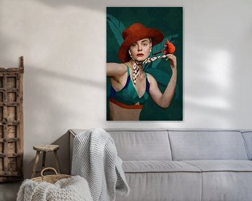 Cardinal bird by Emel Tunaboylu by The Artcircle