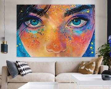 colourful digital painterly image of woman by Egon Zitter