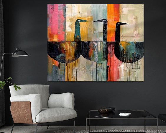 Voorbeeld van het werk in een kamer