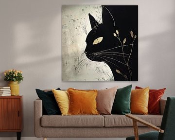 Moderne Kattenkunst voor Luxe Interieurdecoratie van Vlindertuin Art