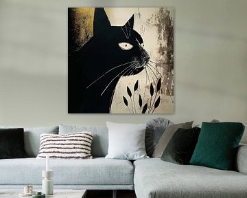 Moderne kattenkunst voor luxe interieurdecoratie van Vlindertuin Art