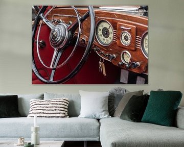 Nostalgic cockpit of an old classic car, with speedometer by Animaflora PicsStock