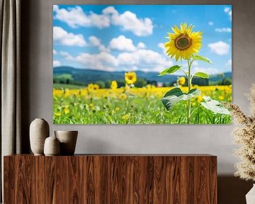 Zonnige dag met bloeiende zonnebloemen van Art & Soul Creations