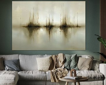 Abstrakte goldene Reflektionen im Nebel von Art & Soul Creations