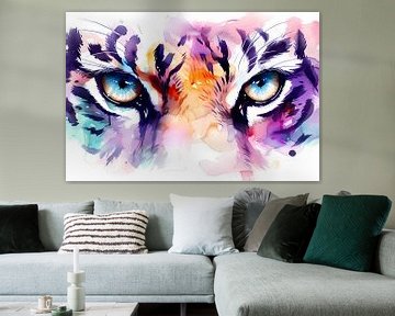 Abstracte tijgerogen in kleurrijke aquarelstijl van Art & Soul Creations