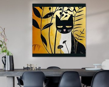 Decoratieve katten illustratie voor kinderkamer van Vlindertuin Art