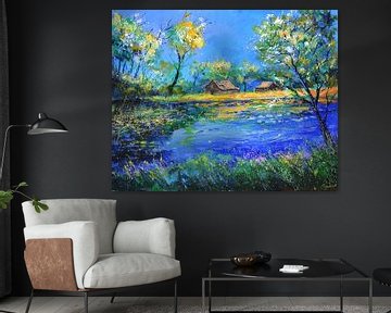 Vijver in de lente van pol ledent