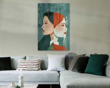 Artistieke moderne portretten van een stel van Art & Soul Creations