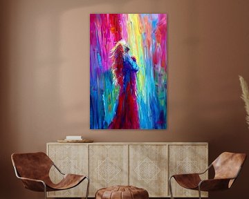 Kleurrijke abstracte papegaai in levendige tinten van Art & Soul Creations