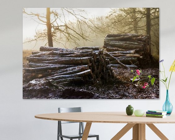 Voorbeeld van het werk in een kamer