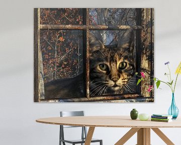 Puss looks through the window by Egon Zitter