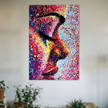 Kleurrijk abstract portret van een gezicht van Art & Soul Creations