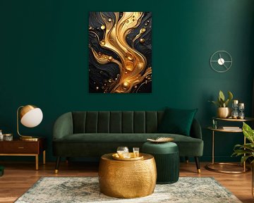 Gold und Schwarz mit Muster