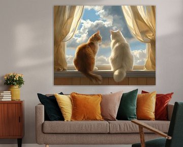 katten voor het raam