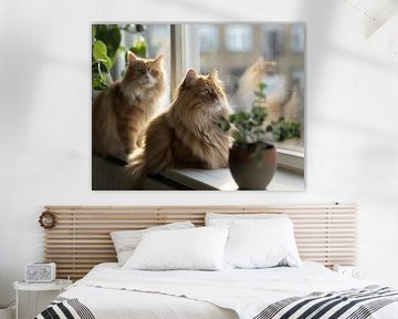 Katzen am Fenster von Egon Zitter