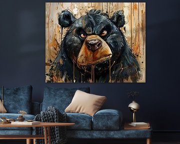 Beer Kleurrijk Portret | Bear with Attitude van Blikvanger Schilderijen