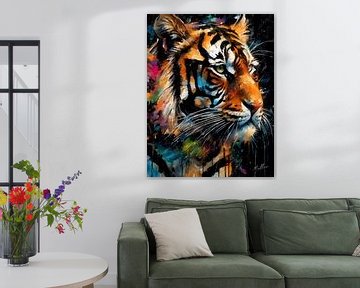Levendig tijgerportret van Mellow Art