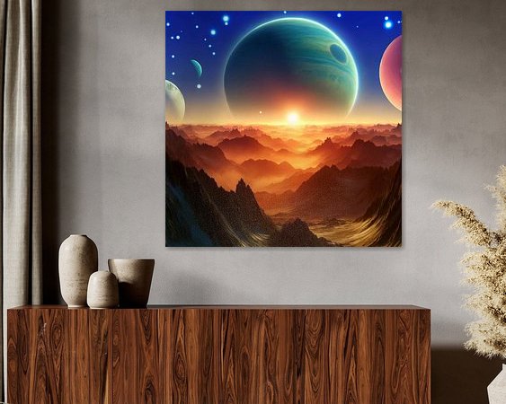 Voorbeeld van het werk in een kamer