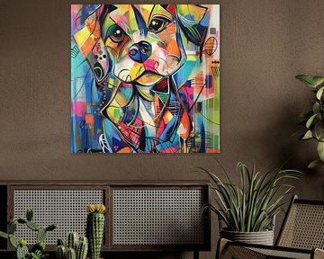 Abstracte kleurrijke hond van ARTemberaubend