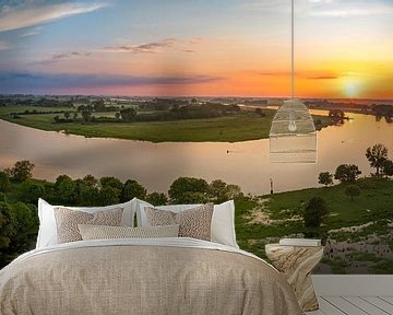 IJssel panorama tijdens zonsondergang van Sjoerd van der Wal Fotografie
