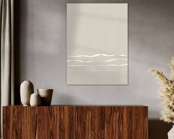 Minimalistisches Kunstwerk mit weißen Pinselstrichen