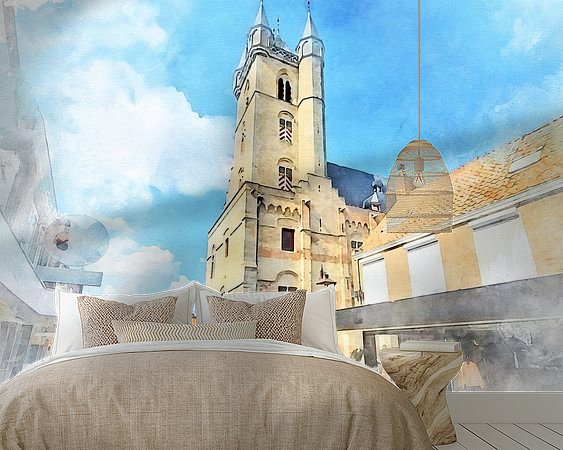 Voorbeeld van het werk in een kamer
