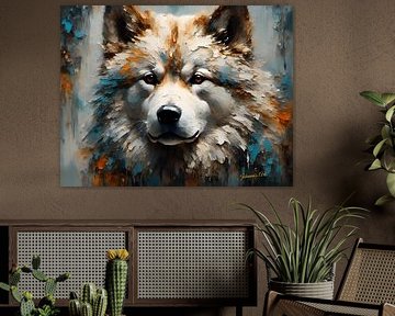 Dog Art - Akita Inu 2 by Johannas Art Creations