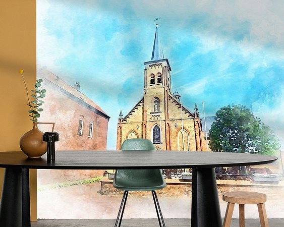 Voorbeeld van het werk in een kamer