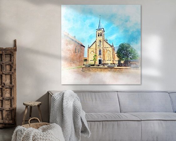 Voorbeeld van het werk in een kamer