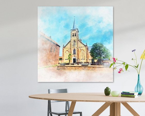 Voorbeeld van het werk in een kamer