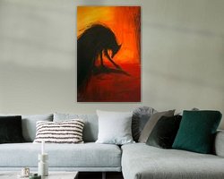 Voorbeeld van het werk in een kamer