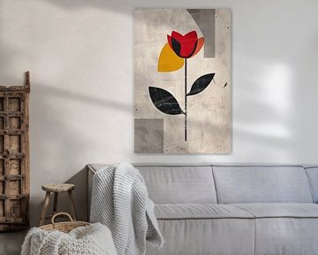 Moderne abstracte roos met kleurrijke accenten van Art & Soul Creations