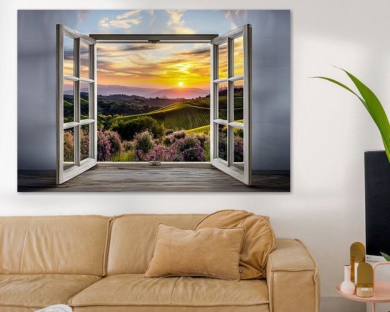 Voorbeeld van het werk in een kamer