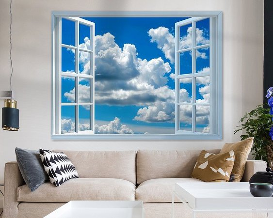 Voorbeeld van het werk in een kamer