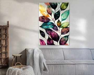 Aquarel natuur bladeren kunst