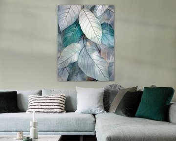 Aquarel natuur winter bladeren kunst