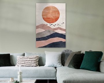 Sunset in the desert - Minimalist art by Poster Art Shop