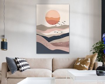 Sunset in the desert - Minimalist art by Poster Art Shop