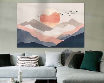 Schemering boven de bergen van Poster Art Shop